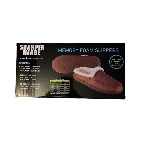 BNIB Unisex Memory Foam Slippers by Sharper Image - Picture 5 of 8